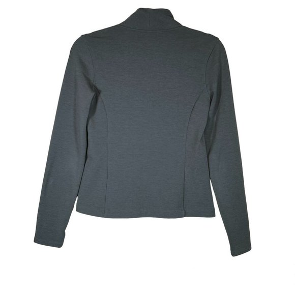 Athleta Soft Moto Jacket Zip Up Size XS Green/Grayish Fleece Lined Double Knit - Picture 2 of 10